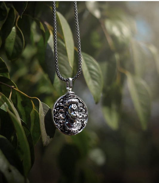 Men's Silver Chain with Hanuman Ji Pendant